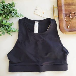 Black High Neck Racerback Sports Bra